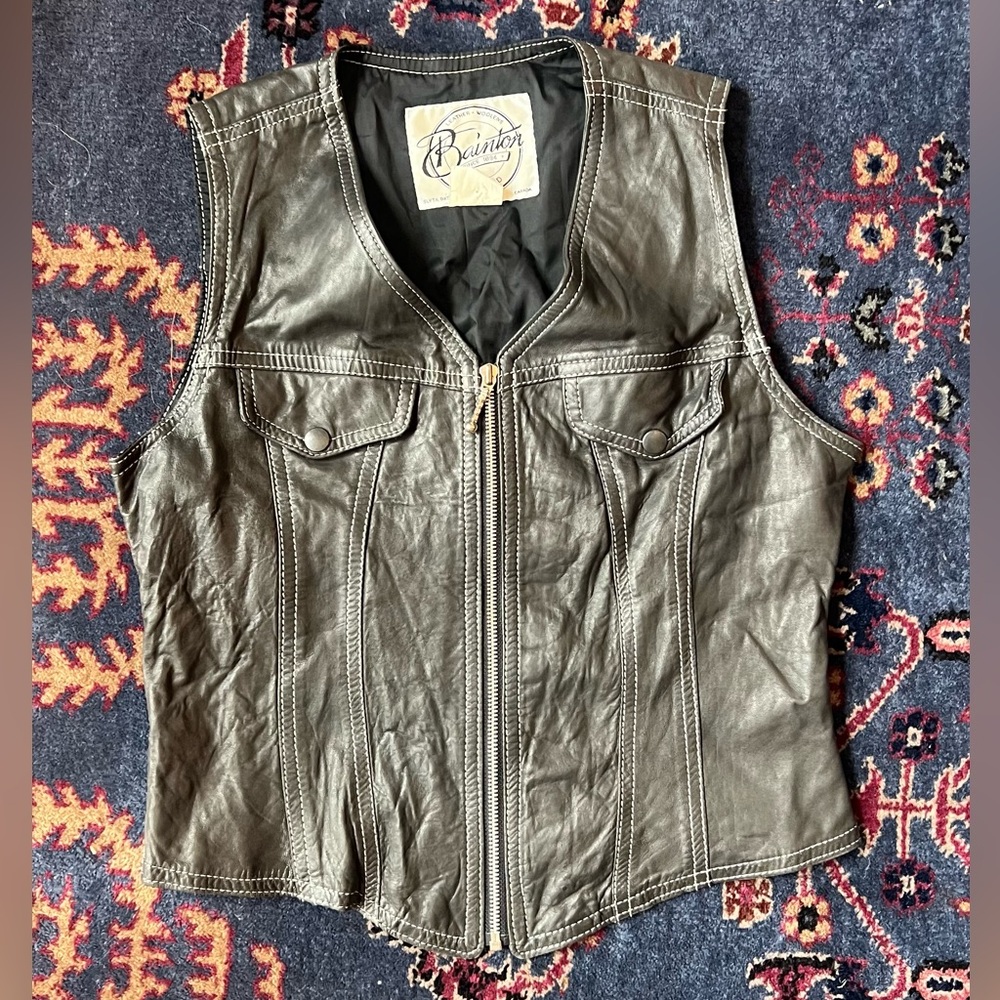 Vintage 80s/90s Bainton Leather Zip Vest – Made in Canada